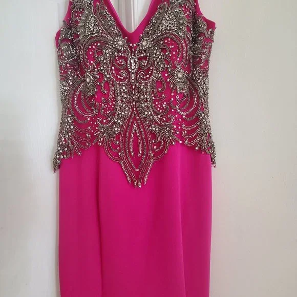 FUNDA ALLURE Embroidered Trumpet Dress with trainline